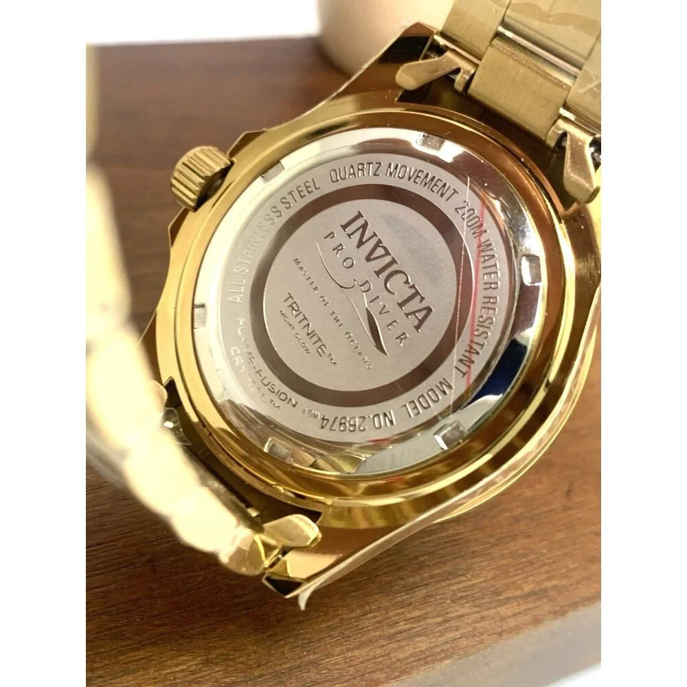 Invicta Men's Watch 26974 Pro Diver Blue Dial Quartz Gold Stainless Steel 40mm